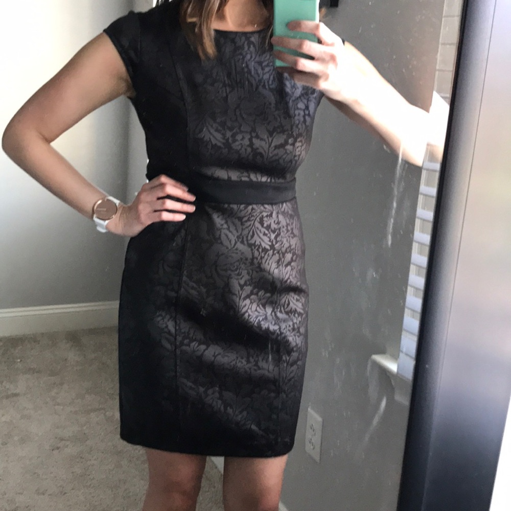 NY & Company Black Textured Sheath Dress sz Small